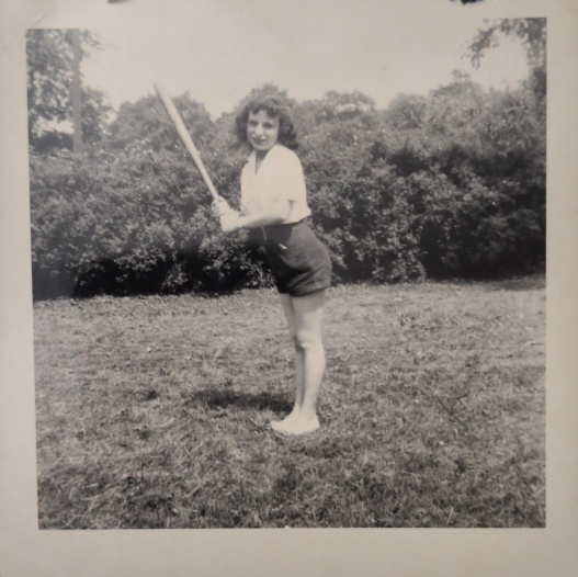 Margie Playing Baseball, undated